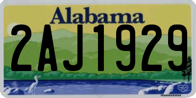 AL license plate 2AJ1929