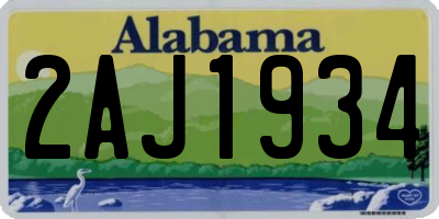 AL license plate 2AJ1934