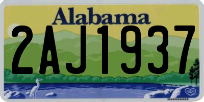 AL license plate 2AJ1937