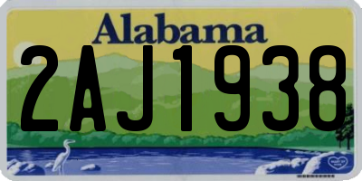 AL license plate 2AJ1938
