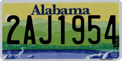AL license plate 2AJ1954