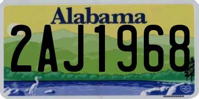 AL license plate 2AJ1968