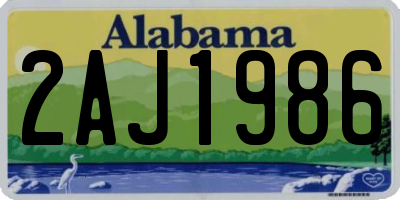 AL license plate 2AJ1986