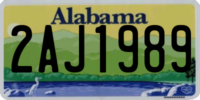 AL license plate 2AJ1989