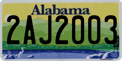 AL license plate 2AJ2003