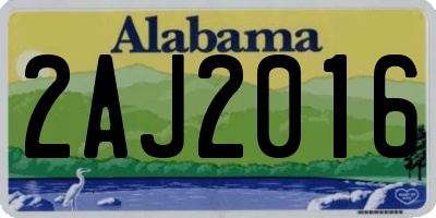 AL license plate 2AJ2016