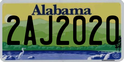AL license plate 2AJ2020