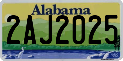 AL license plate 2AJ2025
