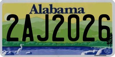 AL license plate 2AJ2026