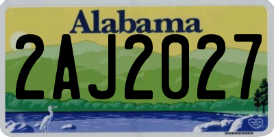 AL license plate 2AJ2027