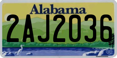 AL license plate 2AJ2036