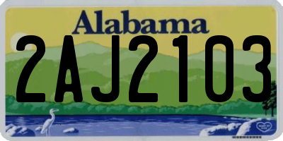 AL license plate 2AJ2103