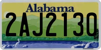 AL license plate 2AJ2130