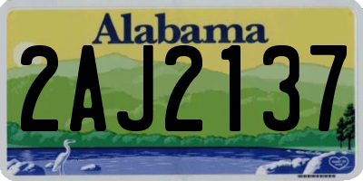 AL license plate 2AJ2137