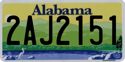 AL license plate 2AJ2151