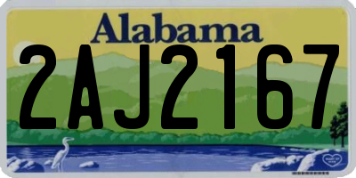 AL license plate 2AJ2167