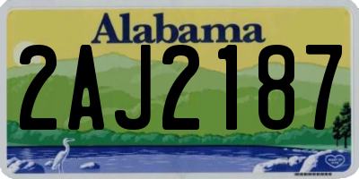 AL license plate 2AJ2187