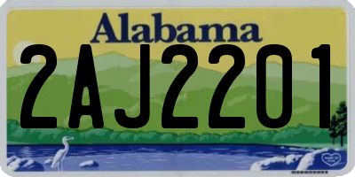 AL license plate 2AJ2201