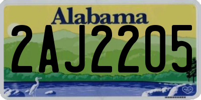 AL license plate 2AJ2205