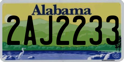 AL license plate 2AJ2233