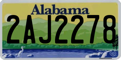AL license plate 2AJ2278