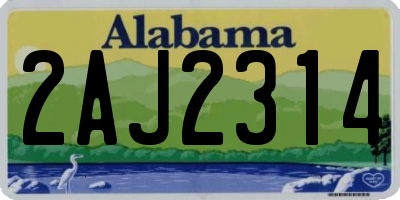 AL license plate 2AJ2314