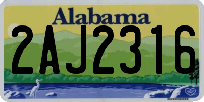 AL license plate 2AJ2316