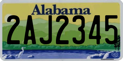 AL license plate 2AJ2345