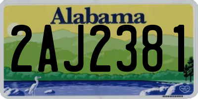 AL license plate 2AJ2381
