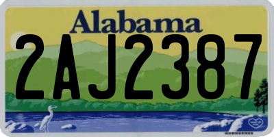 AL license plate 2AJ2387