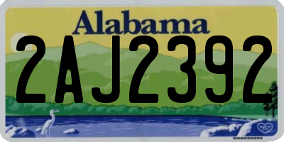 AL license plate 2AJ2392