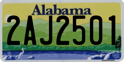 AL license plate 2AJ2501