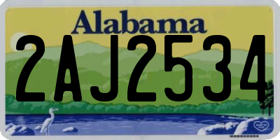 AL license plate 2AJ2534
