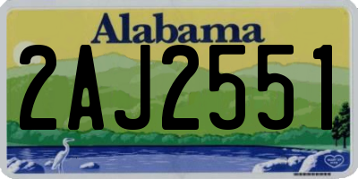 AL license plate 2AJ2551