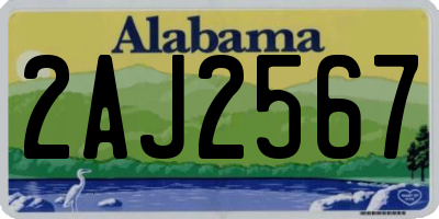AL license plate 2AJ2567