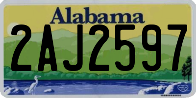 AL license plate 2AJ2597