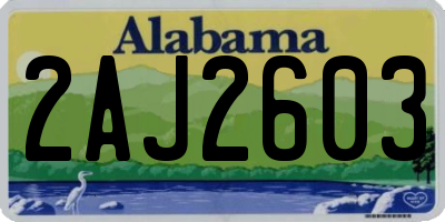 AL license plate 2AJ2603