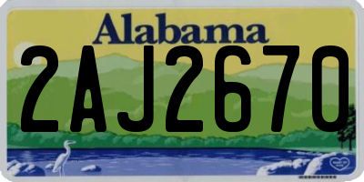 AL license plate 2AJ2670