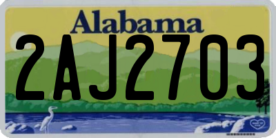 AL license plate 2AJ2703