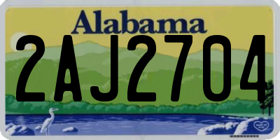 AL license plate 2AJ2704