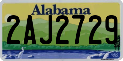 AL license plate 2AJ2729