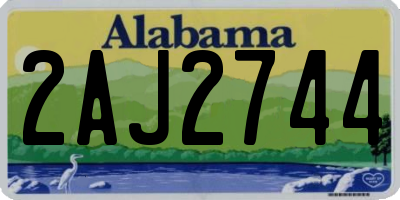 AL license plate 2AJ2744