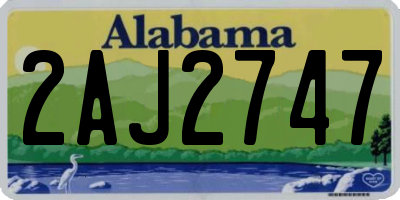 AL license plate 2AJ2747