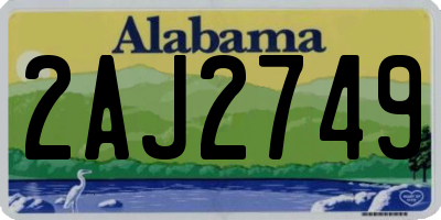 AL license plate 2AJ2749