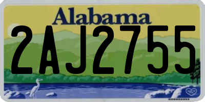 AL license plate 2AJ2755