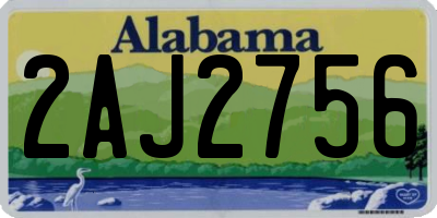 AL license plate 2AJ2756