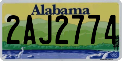 AL license plate 2AJ2774