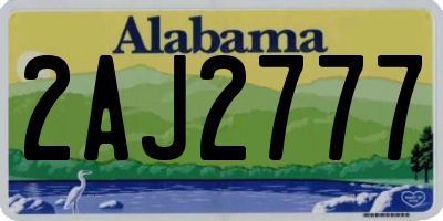 AL license plate 2AJ2777
