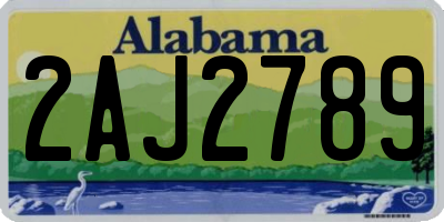 AL license plate 2AJ2789