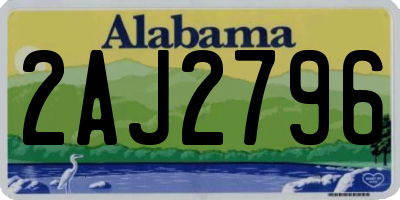 AL license plate 2AJ2796